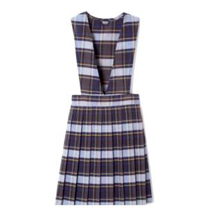 Plaid V-Neck Pleated Jumper